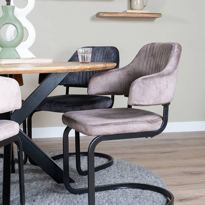 Home67 – wholesale Chair – Fox Taupe 08 Dining Chair — Vintage Velvet
