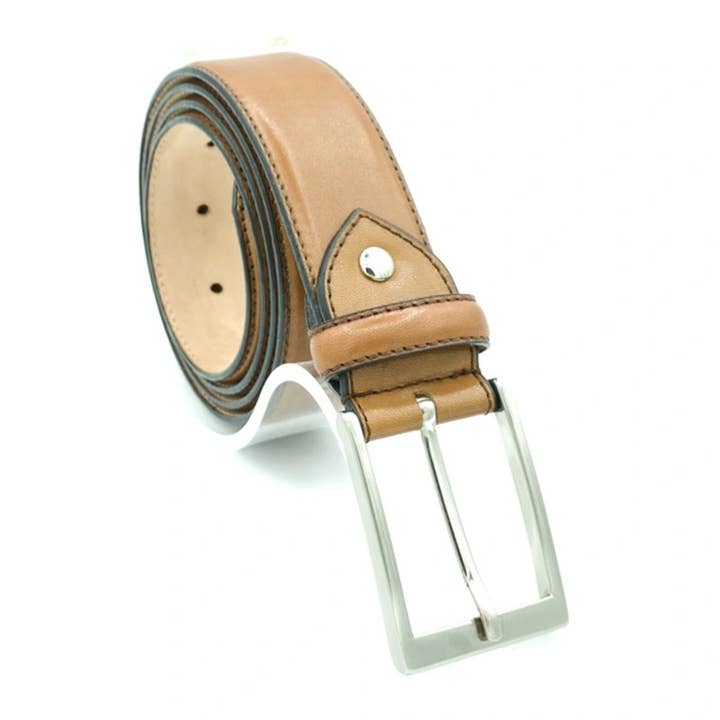 Cinturón marrón claro con acabado patinado a mano para venta al por mayor de UPSTER