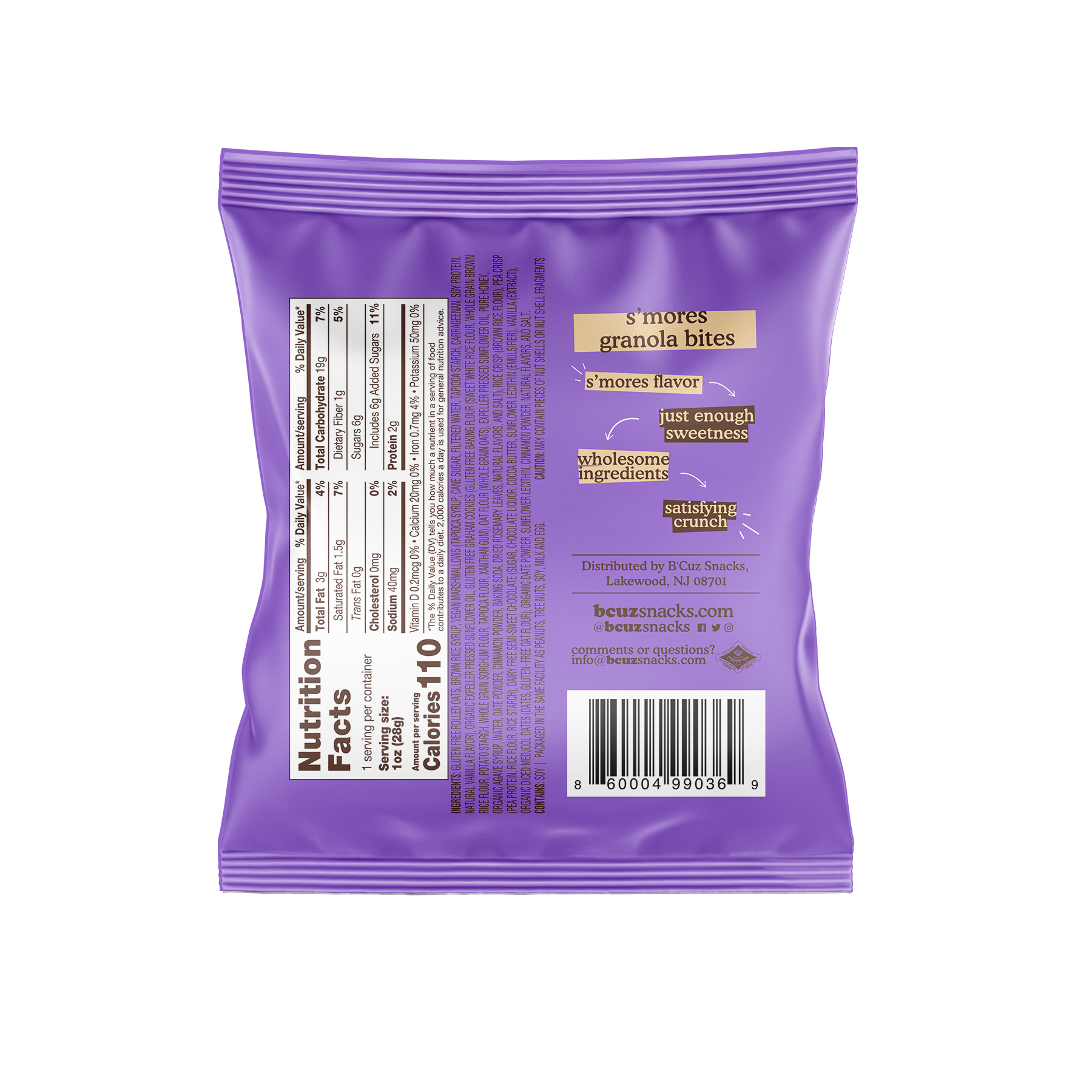 Bcuz Snacks - Vendita all'ingrosso Muesli - S'more Granola Bites confezione da 24 pezzi da 28 g ciascuno1