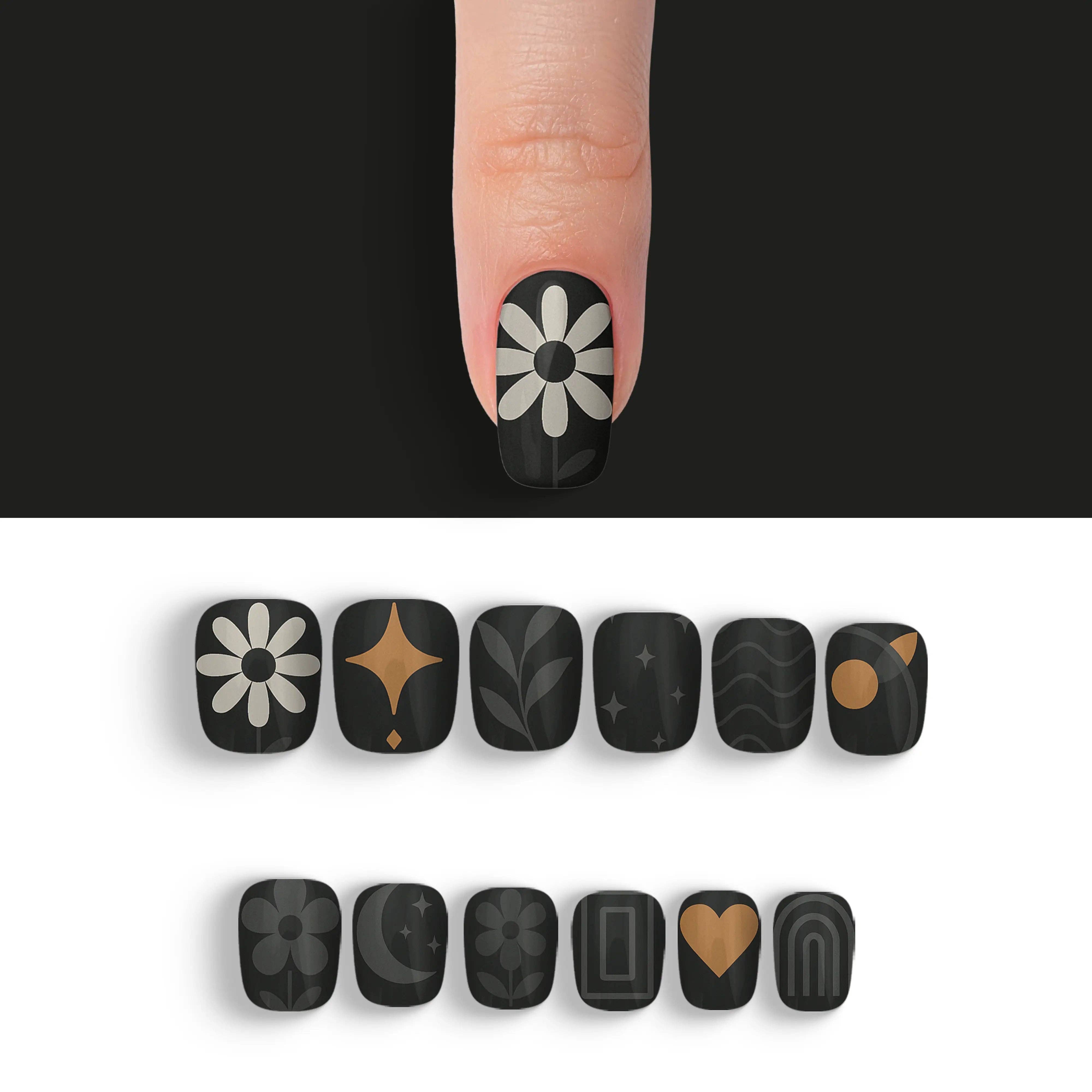 FYNE BODY - Wholesale Press-on/fake nails - Midnight Sunbeam Black Summer Press-On Nails73