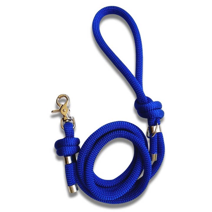 Electric blue dog leash. Handmade in France. for wholesale by Stylidog
