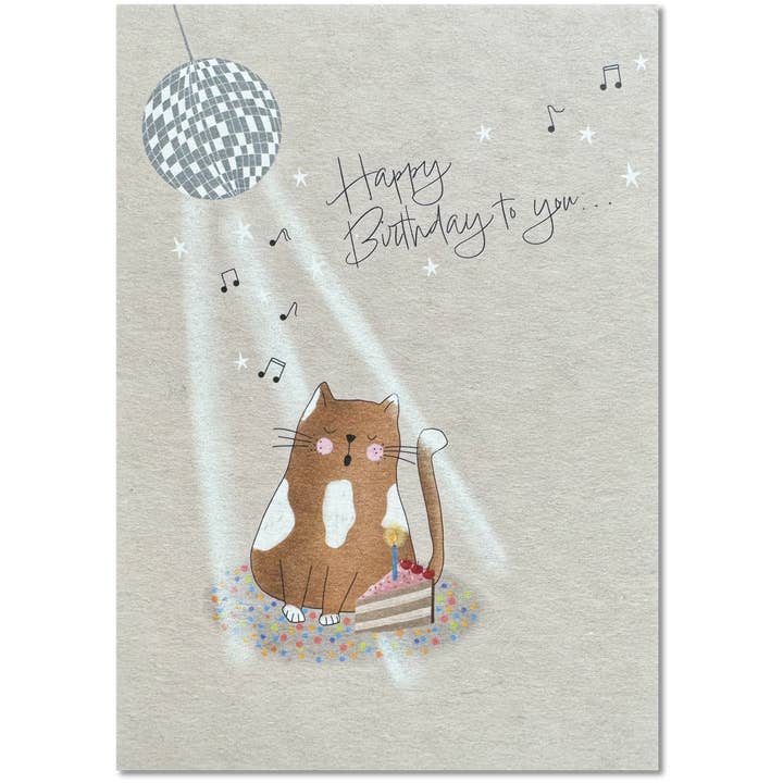 KEITCARDS - Wholesale Birthday Card - singing cat