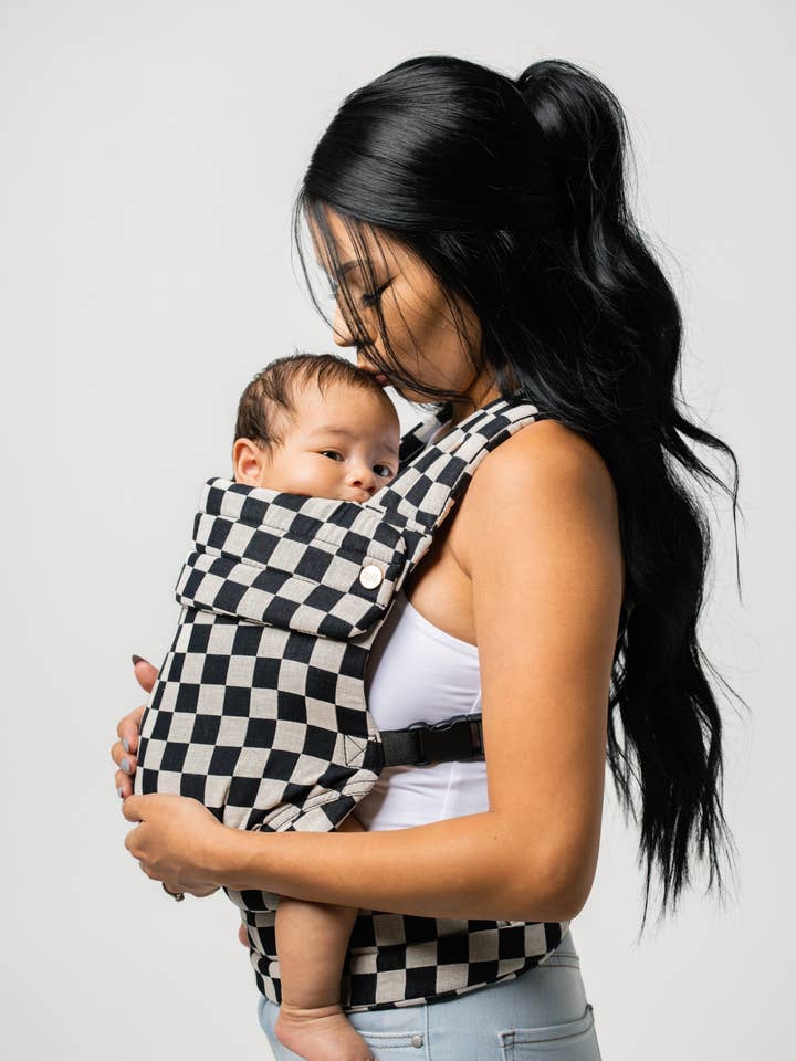 The Monarch Carrier - Ebony Check for wholesale by Mabē Baby Carriers