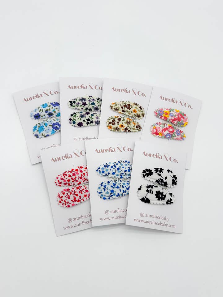 Mini Ganchos de Cabelo de Tecido Floral para Bebé por atacado de Aurelia & Co. Baby