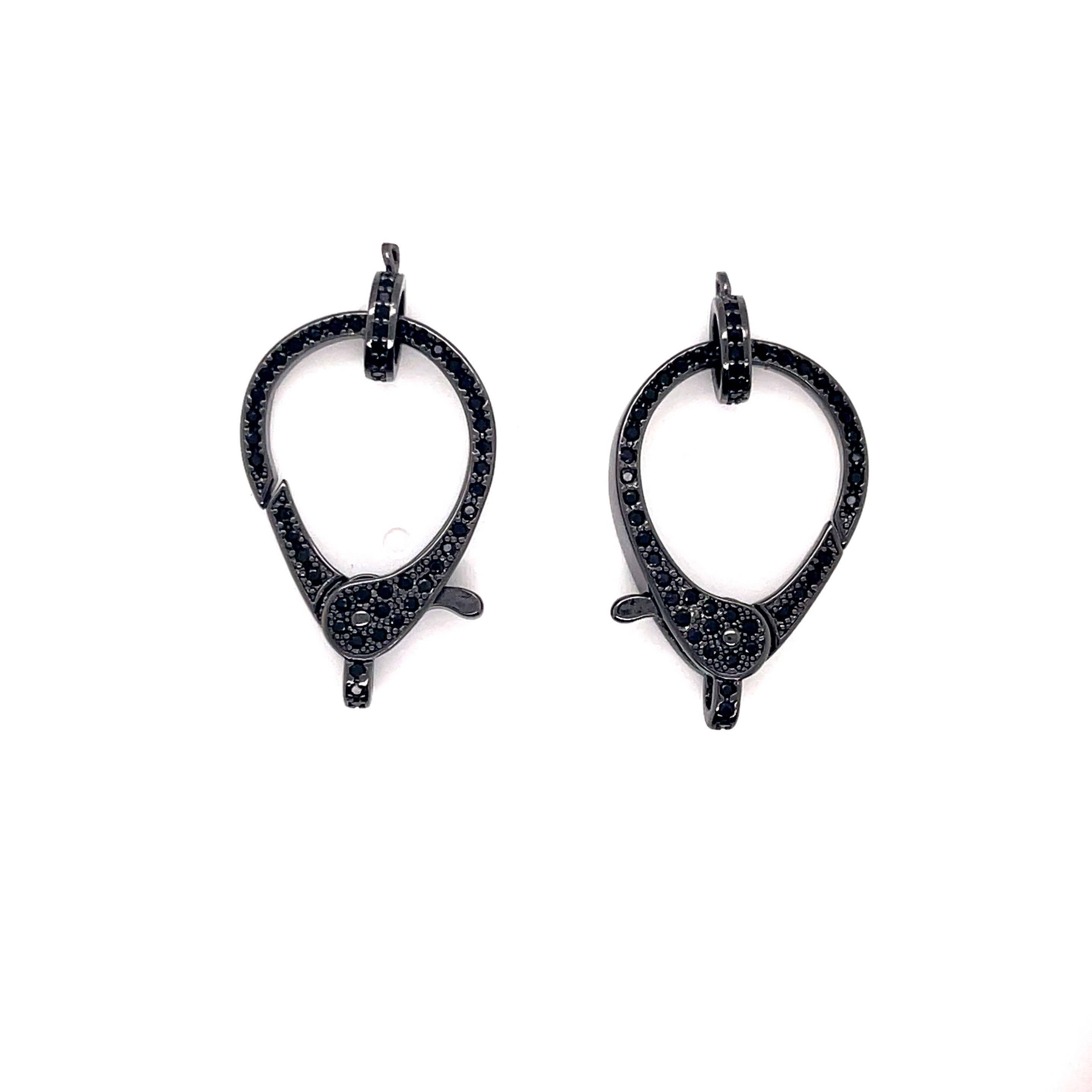 The Bead Bazaar - Wholesale Clasp - Large Gold Pave CZ Decorative Clasp, Push Gate Elegant Clasp, Large Carabiner Clasp For Necklace, Sparkly Elegant Clasp For Jewelry Making6