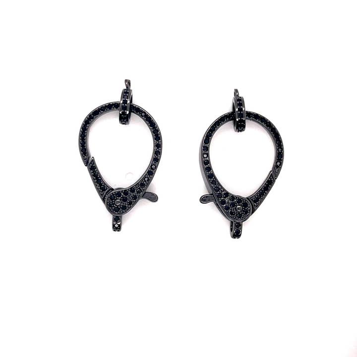 The Bead Bazaar - Wholesale Clasp - Large Gold Pave CZ Decorative Clasp, Push Gate Elegant Clasp, Large Carabiner Clasp For Necklace, Sparkly Elegant Clasp For Jewelry Making6