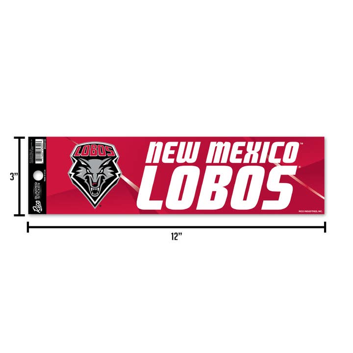 Rico Industries - Wholesale Sticker - NCAA New Mexico Lobos 3" x 12" Bumper Sticker5