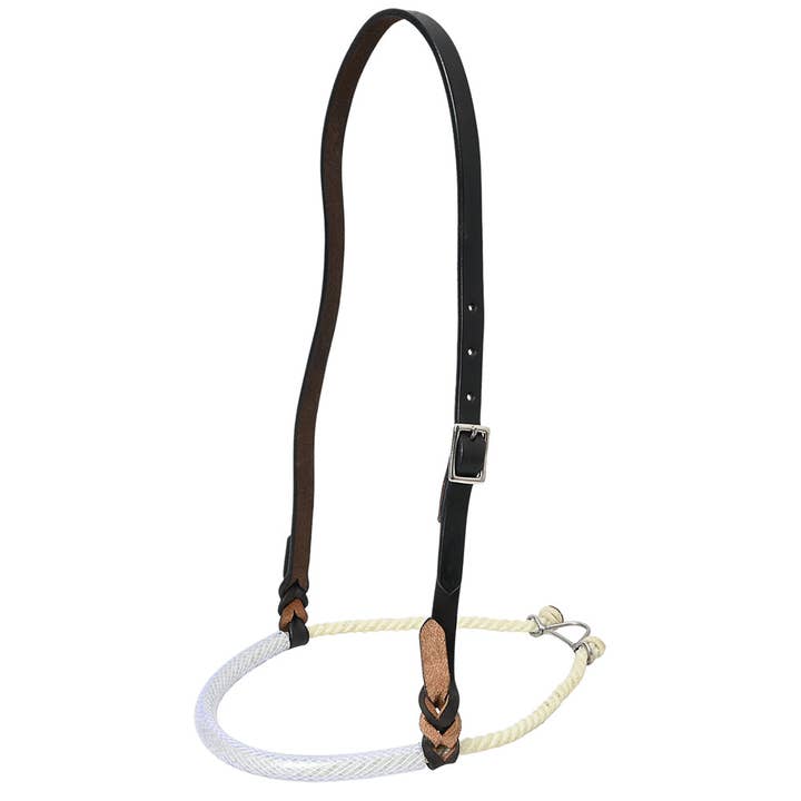 HILASON - Wholesale Horseback Riding Gear - Western Horse Round Nose Caveson Genuine Leather Noseband
