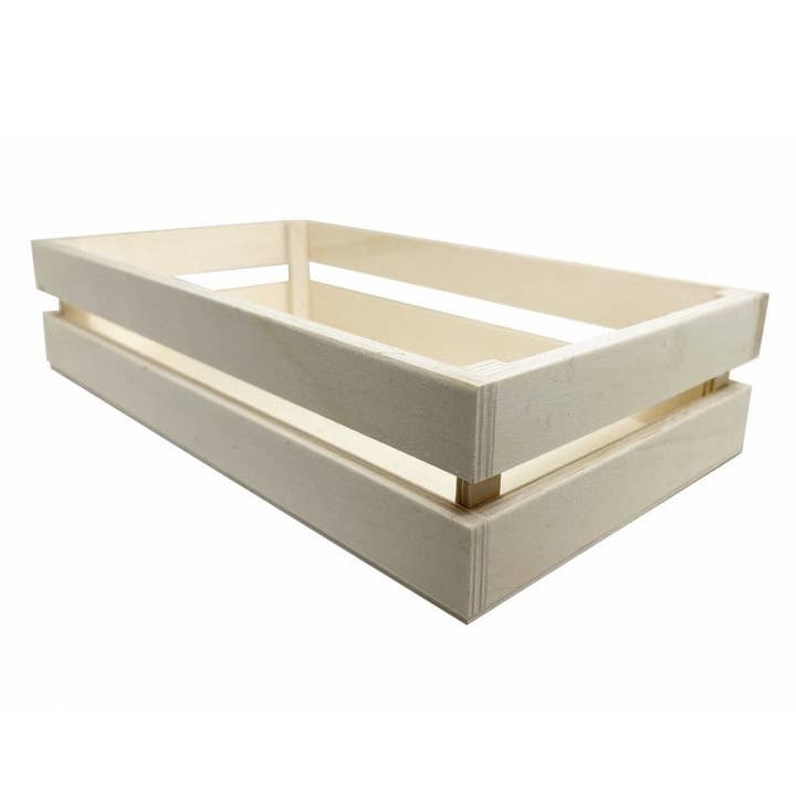 Geocakes - Wholesale Gift Box - Rectangular Wooden Basket (for Wine) 31.5x16.5x7.5cm