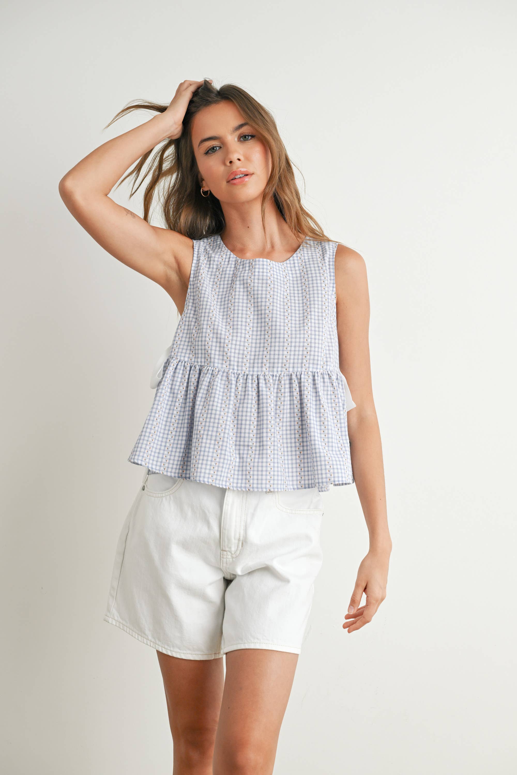 BUTTERMELON - Wholesale Blouse - Women's - Sky Meadow Peplum Top - BMT77504