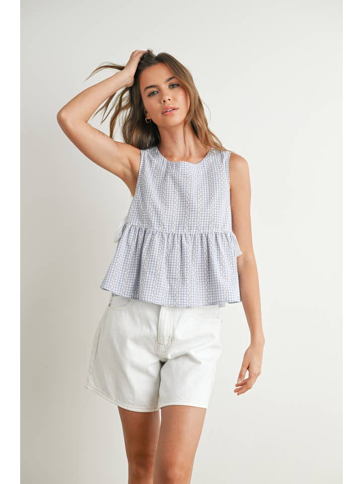 BUTTERMELON - Wholesale Blouse - Women's - Sky Meadow Peplum Top - BMT77504