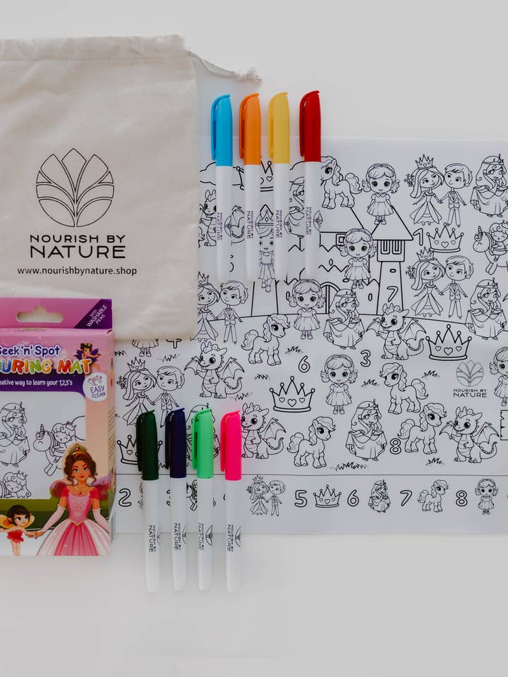 Seek N Spot Silicone Colouring Mat Princesses for wholesale by Nourish By Nature