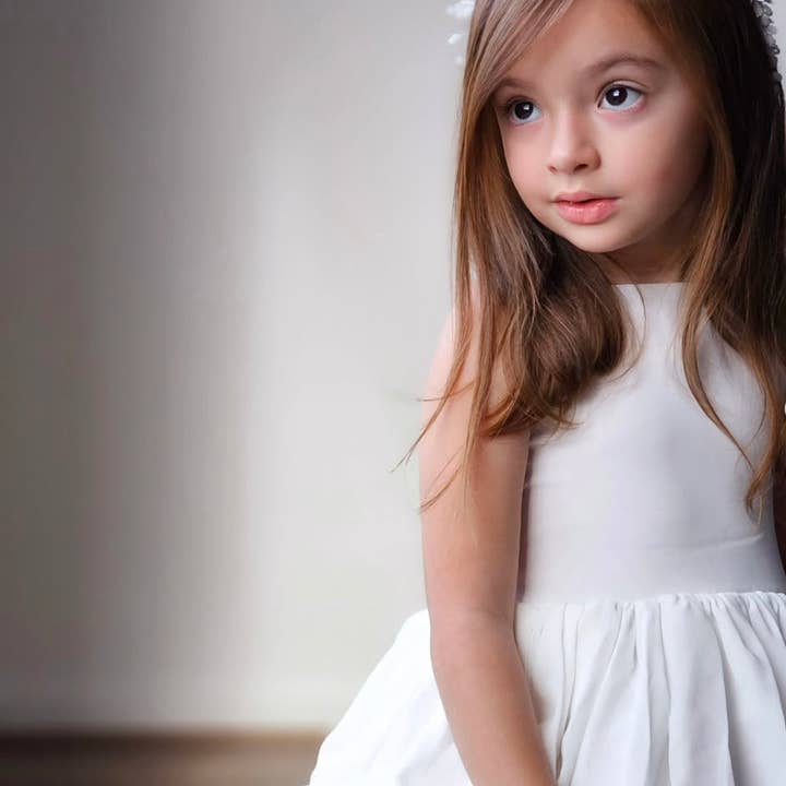 A Little Lacey - Wholesale Fashion Headband - Kids - Libby Girls White Flower Headpiece3