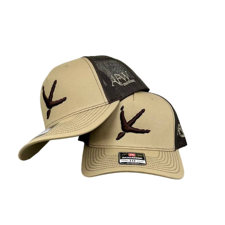 112 Khaki / Coffee Turkey Tracks Hat for wholesale by American Flyway Waterfowl
