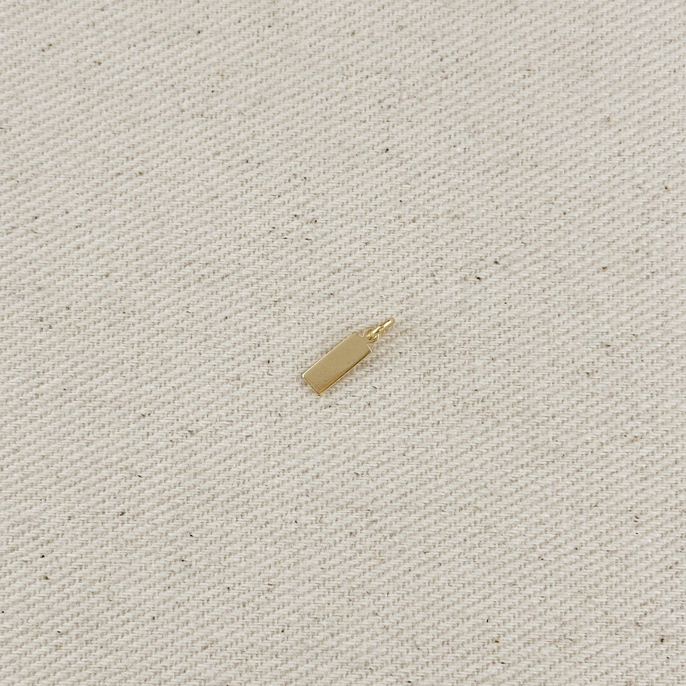 GoldFi - Wholesale Individual Charm/Pendant - 18k Gold Filled Blank Rectangular Tag Findings1