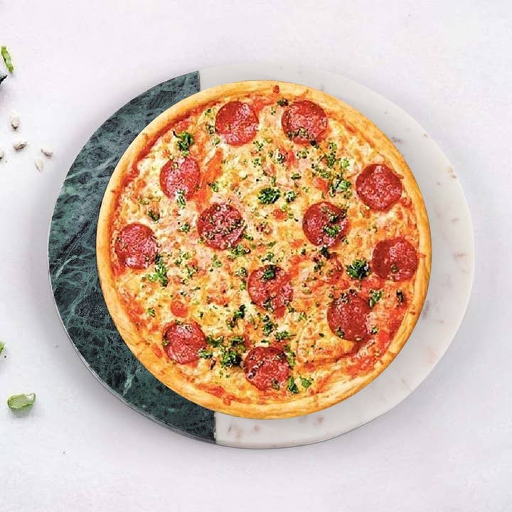 Eclipse Round Marble Cheese Board for wholesale by INOX artisans