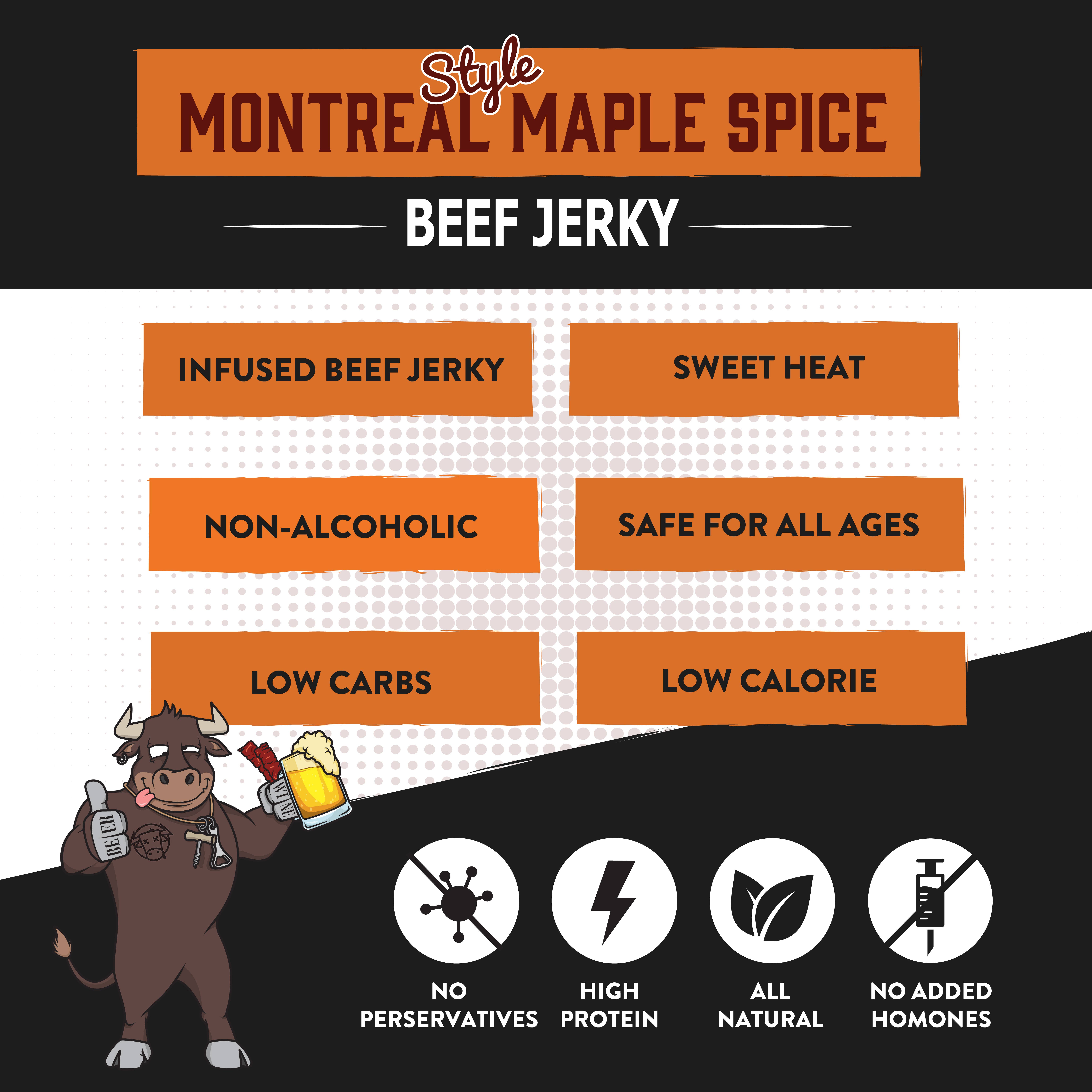 Boozy Jerky - Wholesale Jerky - Montreal Maple Spice Lager Beef Jerky2