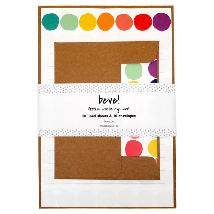 Rainbow Dot Letter Writing Set for wholesale by beve!