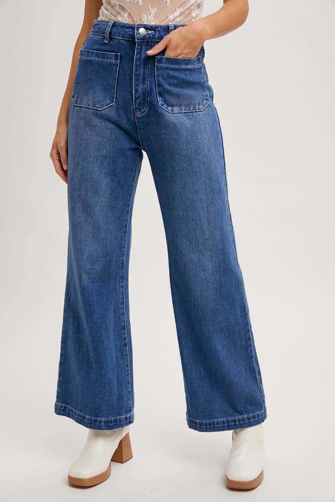 Bluivy – Großhandel Jeans – Damen – JEANSJEANS MIT HOHEM BUND UND WEITEM BEIN10