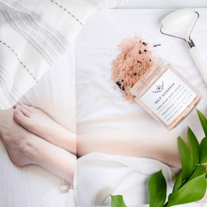 Self goddess - Wholesale Body Scrub/Exfoliant - Himalayan Rose and Hibiscus Body Scrub - Crystal Infused