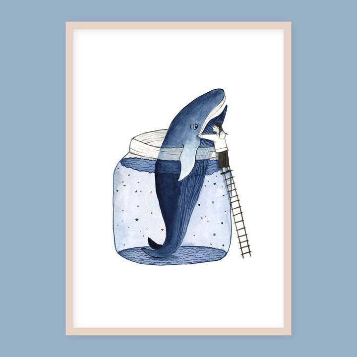 Stampa artistica con abbraccio di balena per la vendita all'ingrosso da parte di Sarah von Rickenbach