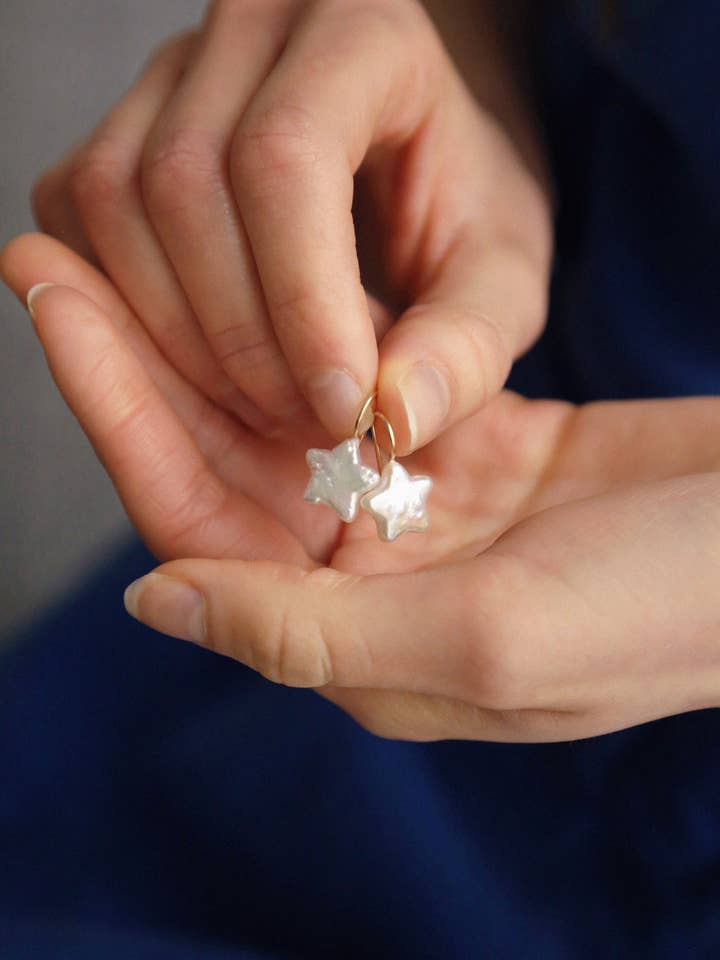 Celeste Pearl Earrings for wholesale by Katy Faye