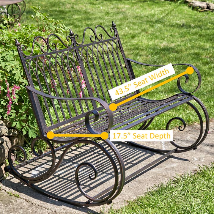 Zaer Ltd. International - Wholesale Bench - Iron Rocking Garden Furniture "Tatiana" Collection- 4 Option26