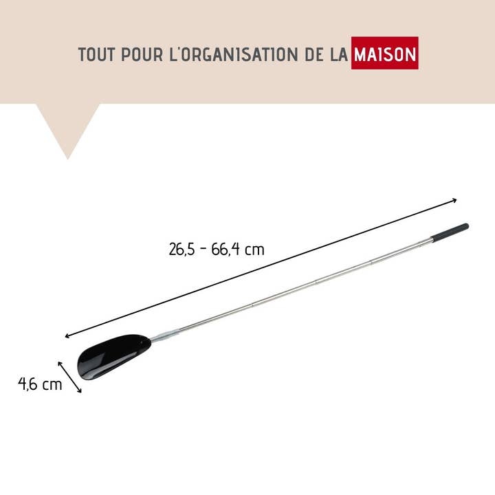Fackelmann - Wholesale Shoe Horn - Unisex - Telescopic shoehorn 26.5 to 66.4 cm gray or black Tecno2