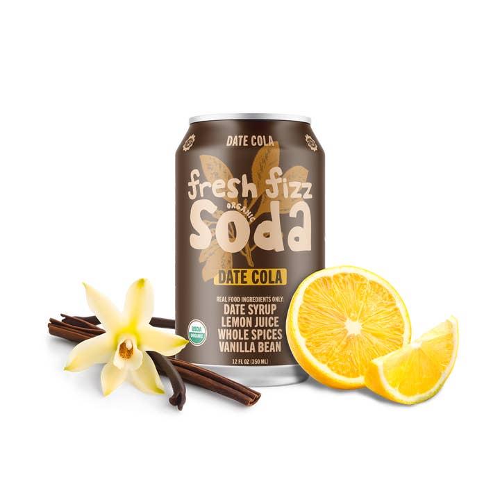 Fresh Fizz Sodas - Wholesale Soda/Carbonated Drink - Date Cola - Natural Soda (12-Pack)