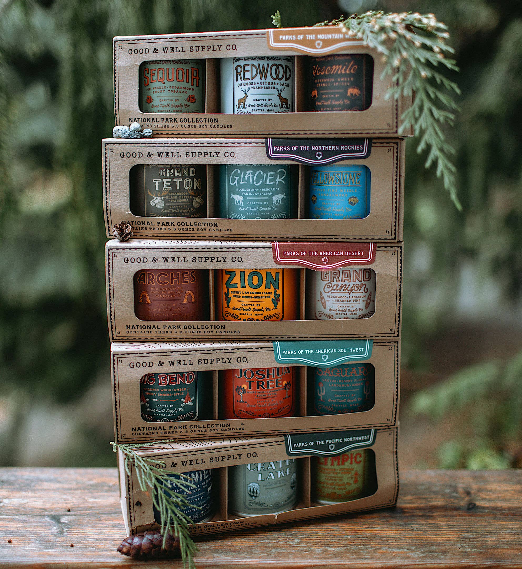 Good & Well Supply Co. - Wholesale Travel Candles - National Parks of the Mountain West Mini Candle Gift Set5
