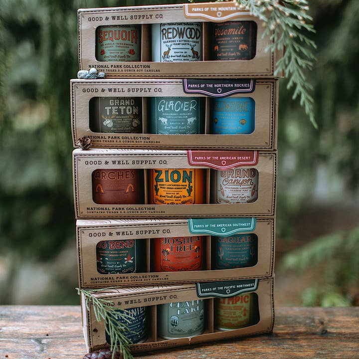 Good & Well Supply Co. - Wholesale Travel Candles - National Parks of the Mountain West Mini Candle Gift Set5