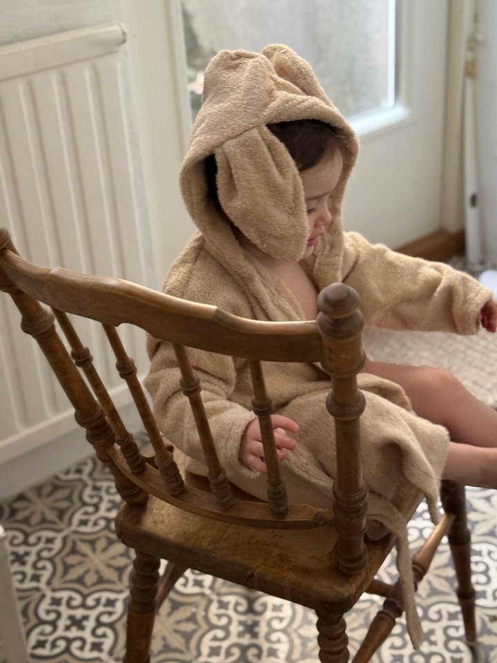Summerville organic - Wholesale Robe - Kids - Organic Bath Robe Rabbit Sand 6-8 years5