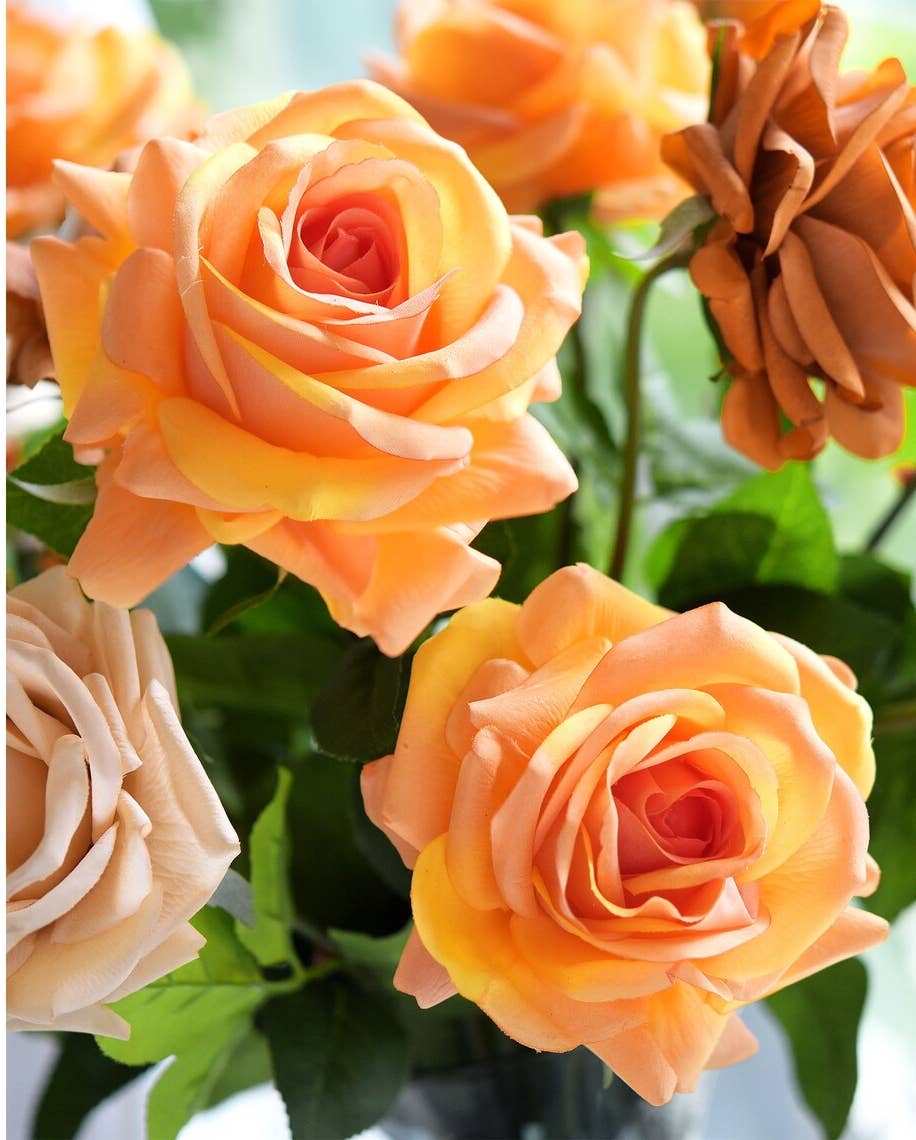 Angel Isabella – Flores artificiais por atacado – Rosa premium realista com toque natural, flor grande de 74 cm2