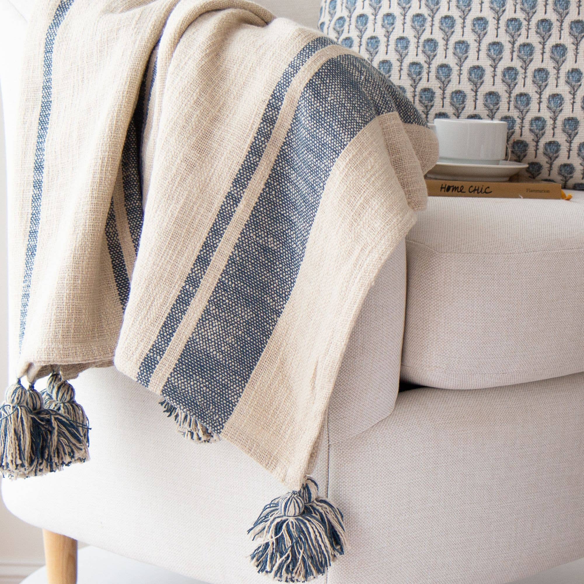 Tajik  Home  LLC - Wholesale Throw Blanket - Rebecca's Grainsack Throw – Classic Vintage-Style Blanket4