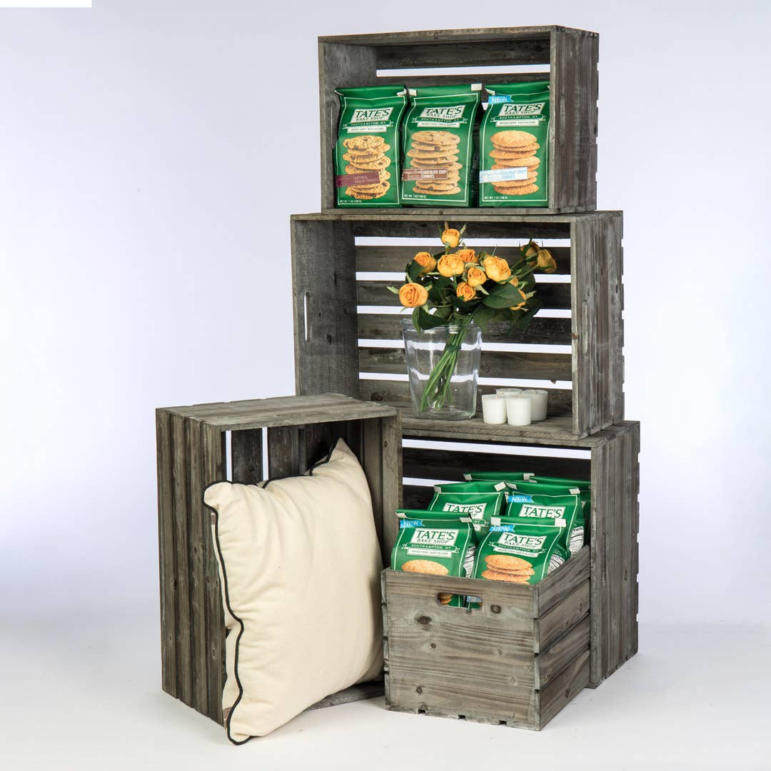 Willow Group - Wholesale Planter Box - S/5 RECT WOOD CRATES-GREY4