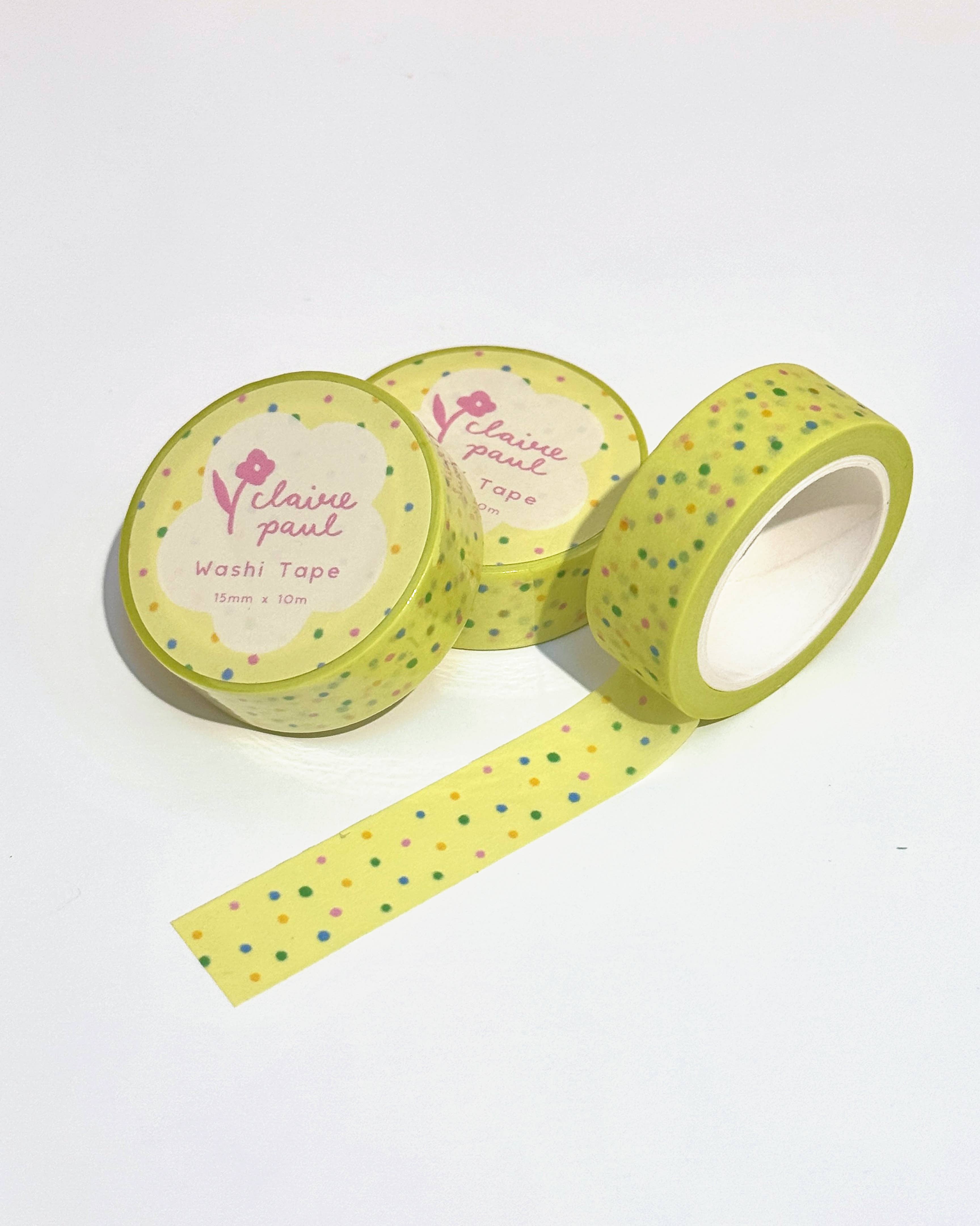 Claire Paul – wholesale Washi tape – Yellow Polka Dots Washi Tape4