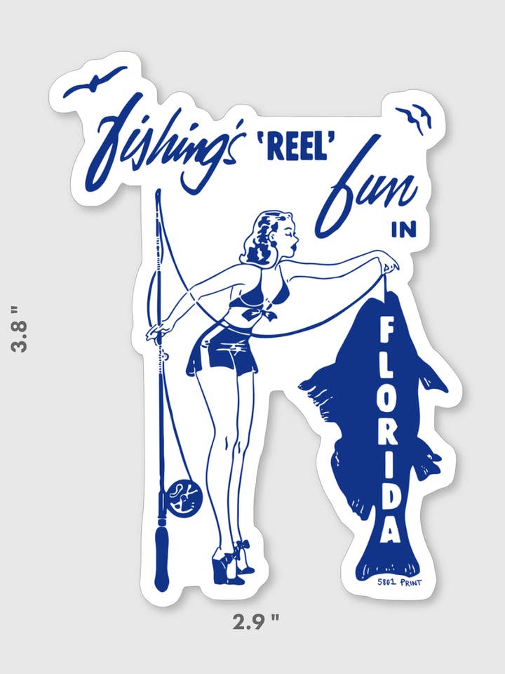 Florida Fishing Sticker for wholesale by 5801 Print House