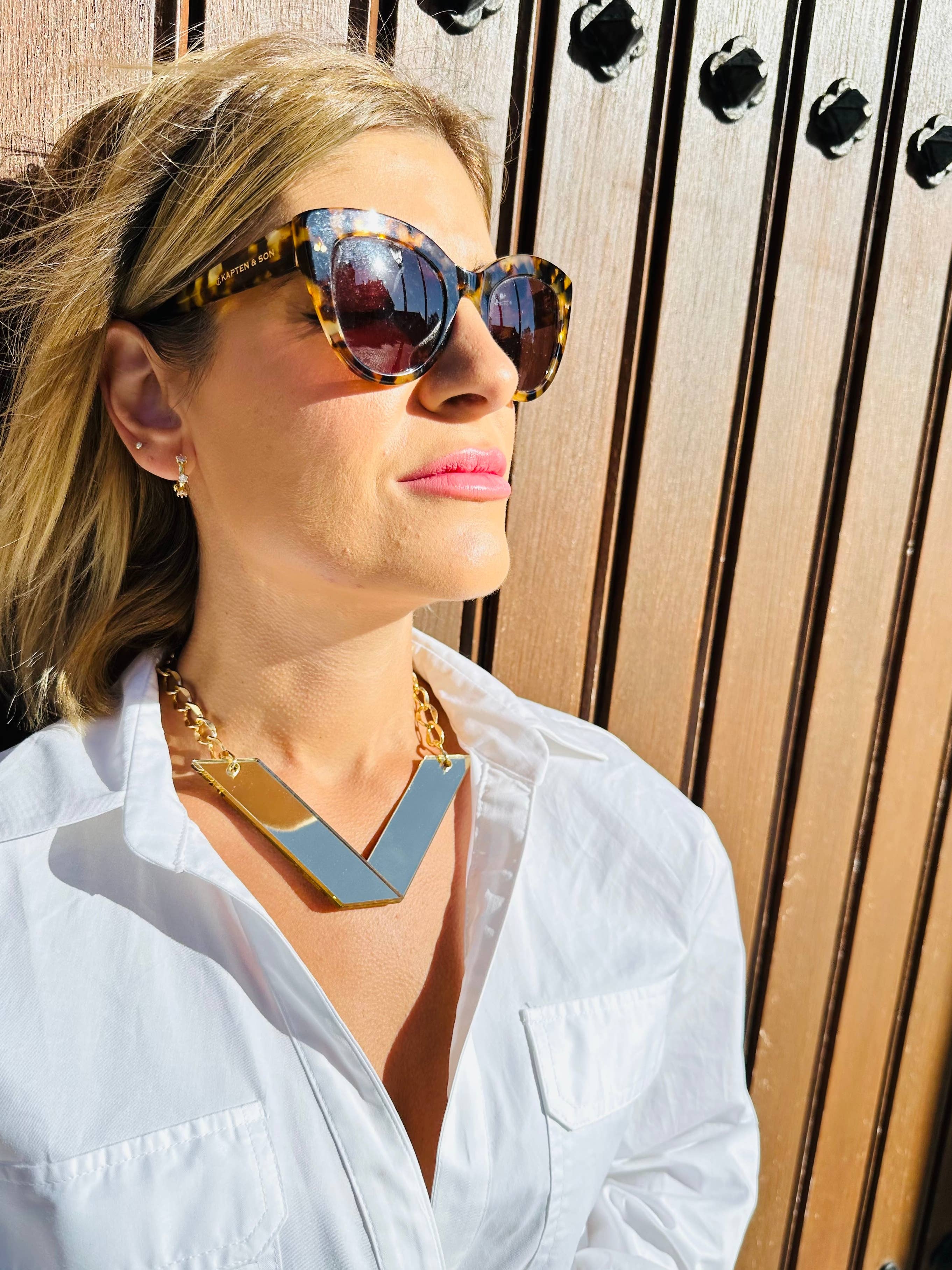 Christina Christi - Wholesale Pendant/Charm Necklace - V Necklace Gold, Large Necklace, Layering Necklace5