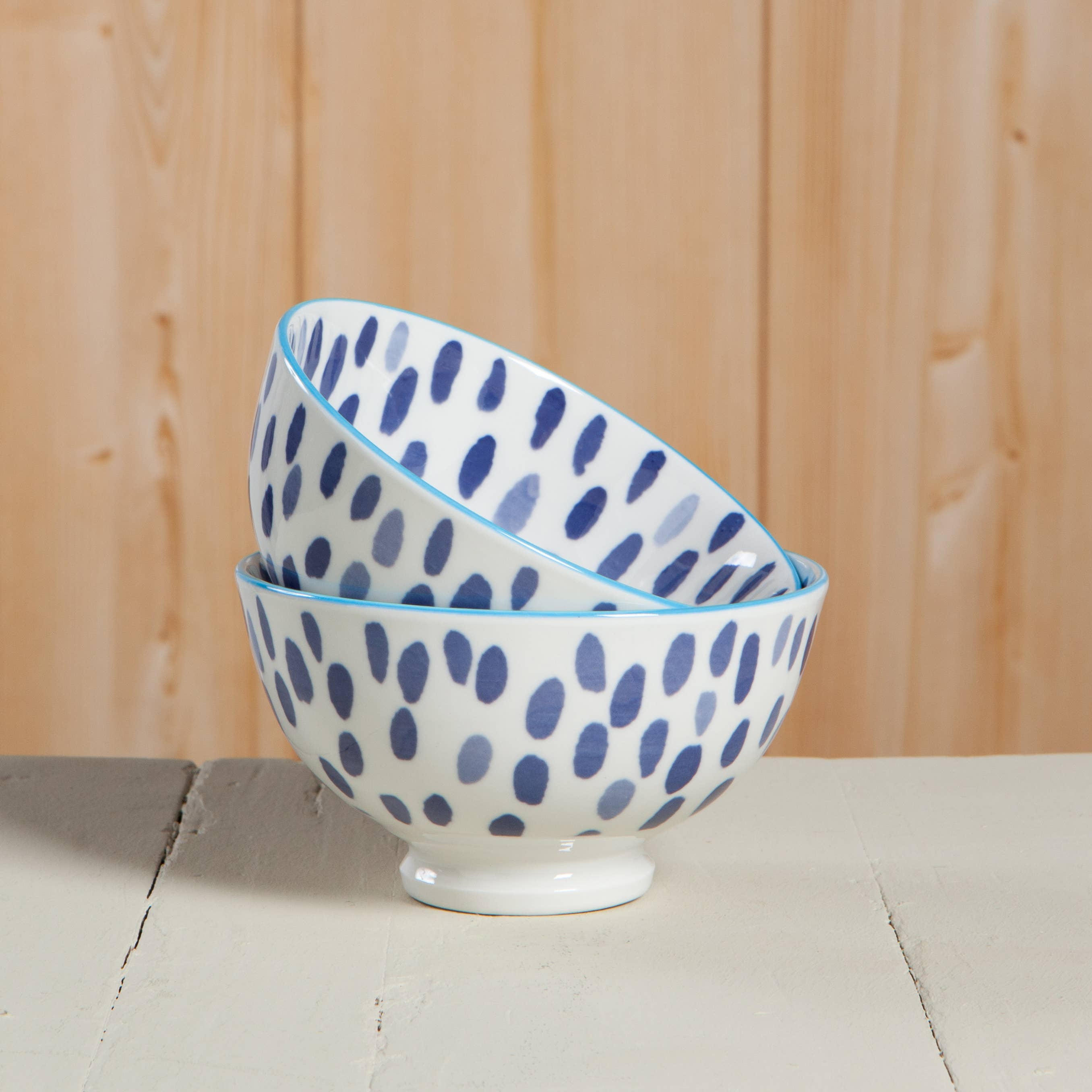 Now Designs by Danica - Wholesale Bowl - Blue Spots Stamped Bowl 4 inch2