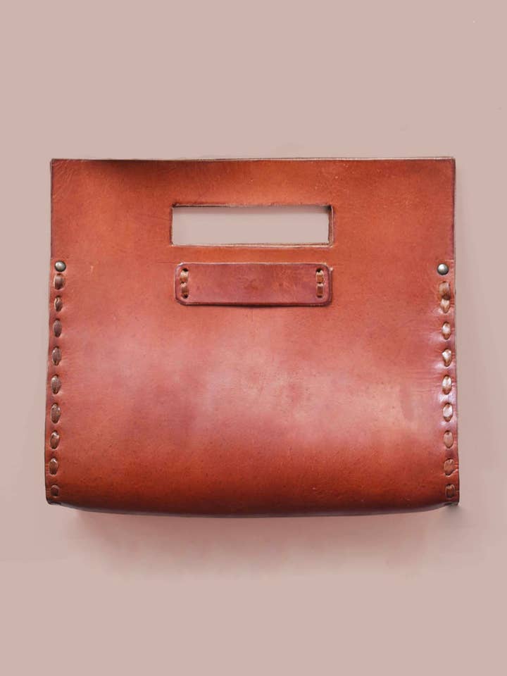 Everyday Leather Clutch Purse in Russet Brown for wholesale by Purse & Clutch