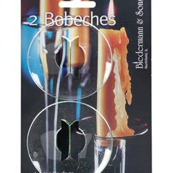 Biedermann & Sons - Wholesale Candle Holder - Plain Glass Bobeche - Box of 6 Pair Cards