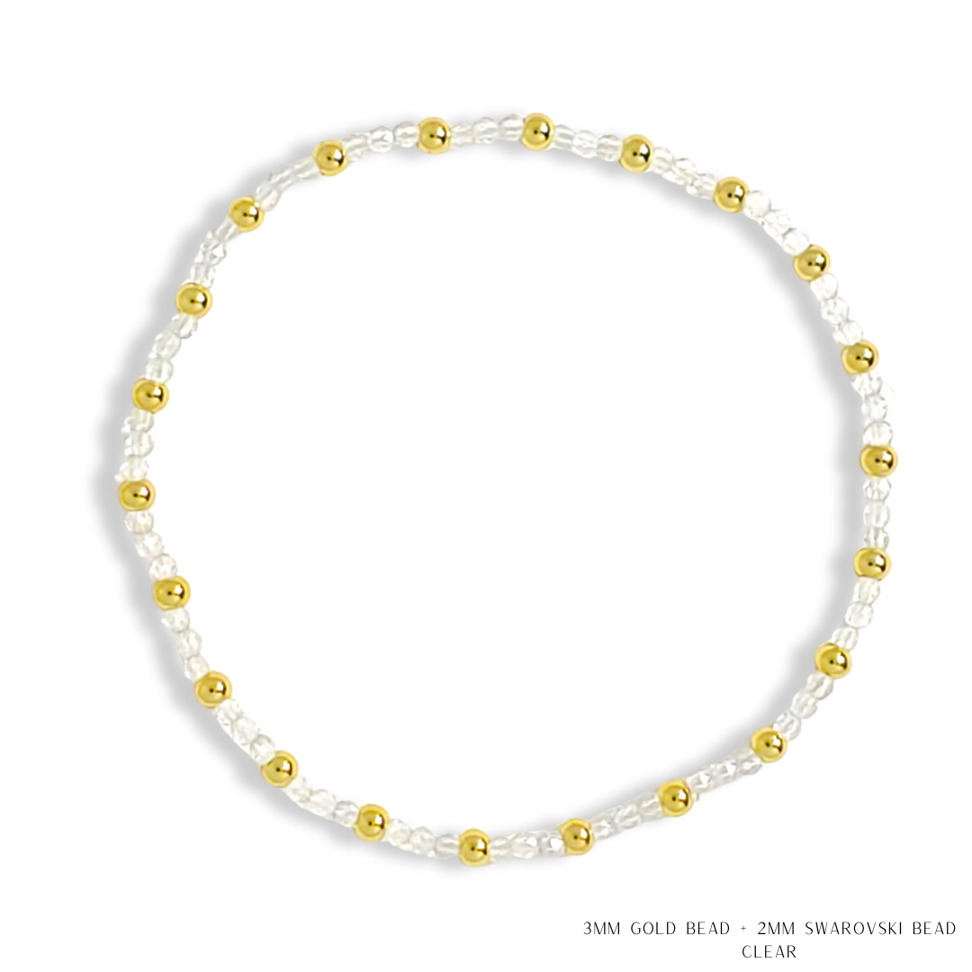 Savvy Bling - Vendita all'ingrosso Bracciale con perline - Bracciale con Perline in Oro e Cristalli Swarovski - Più Colori47