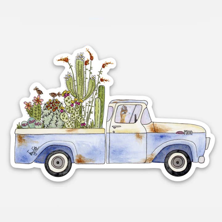 Truck Plants Vinyl Sticker for wholesale by Zinnia Sky Studio LLC