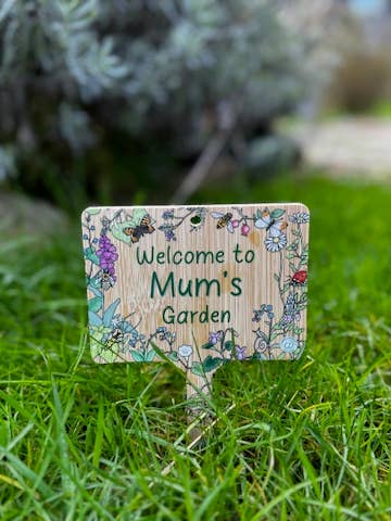 Mum Personalised Bamboo Welcome To My Garden Sign for wholesale by Gifted Wholesale Ltd