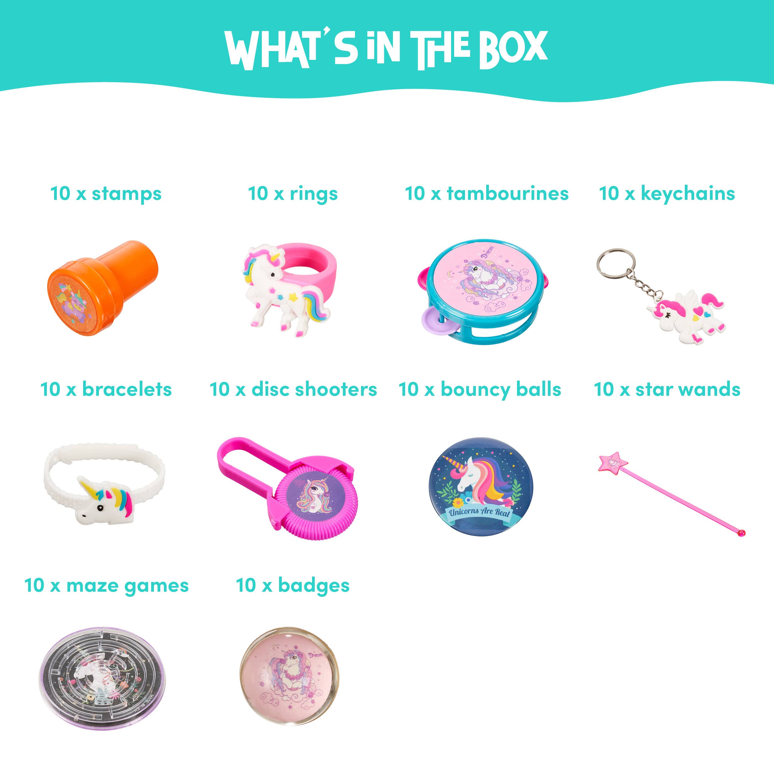 The Twiddlers - Wholesale Party Favor - 100 Unicorn Party Bag Fillers3