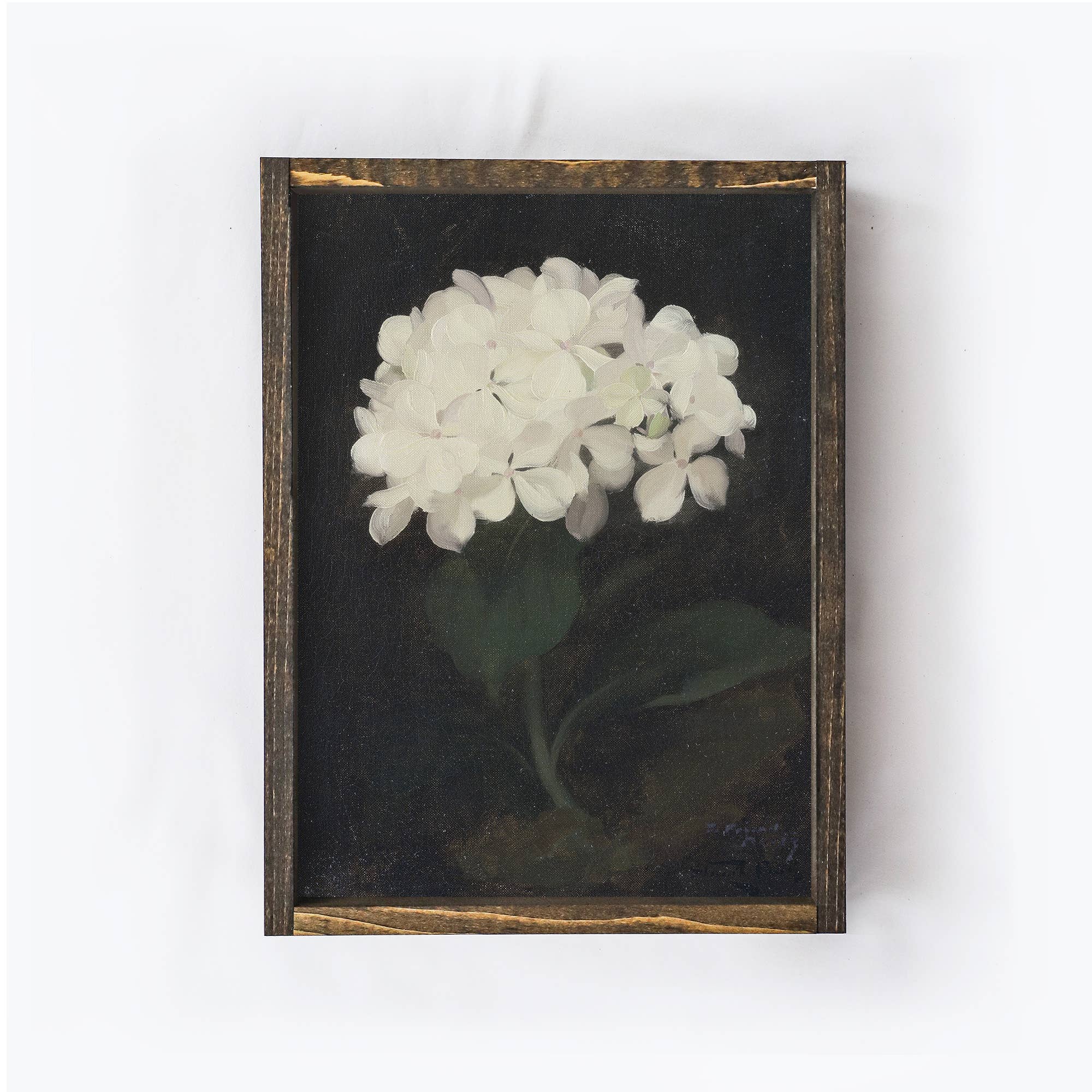 Hoekstra Decor - Wholesale Art Print - Vintage Framed Print | Dark Hydrangea Painting A512