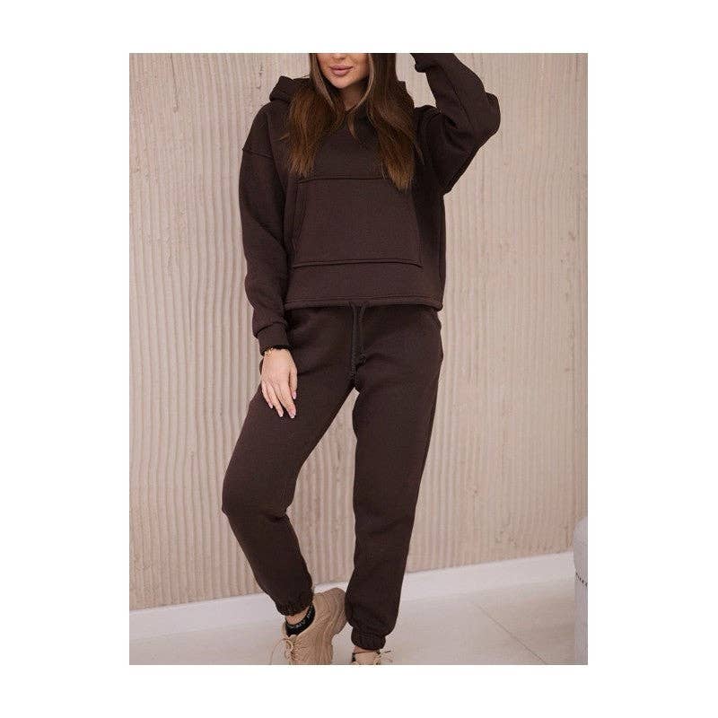 FurDecoration - Wholesale Lounge Set - Women's - Solid Color Hoodie And Sweatpants Two-Piece Set0
