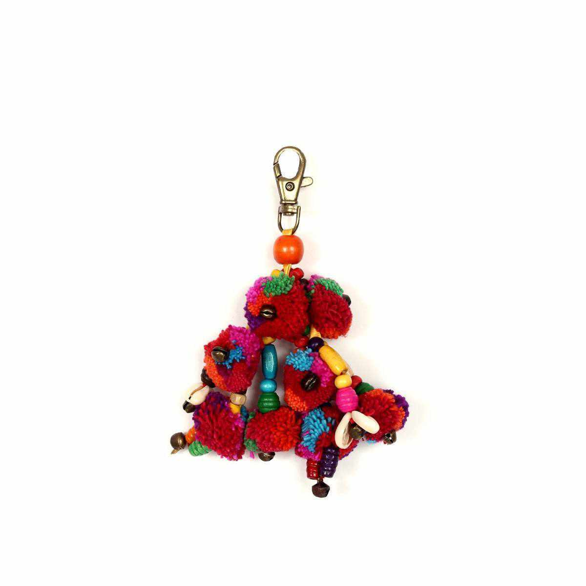 Lumily – Engroshandel Nøglering - Dame – Pom Pom nøglering med perler og skaller | Håndlavet i Thailand5