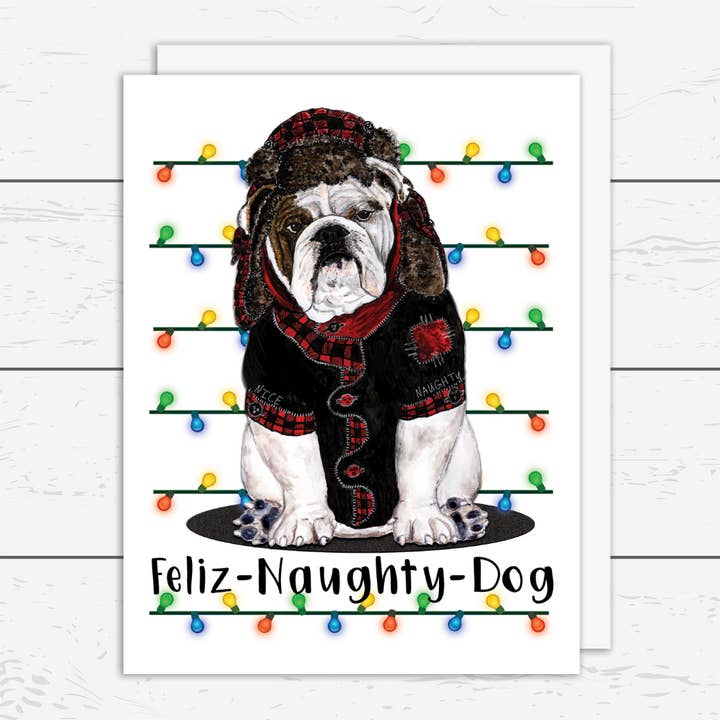 Feliz Naughty Dog Card voor wholesale door Snorty Morty Designs