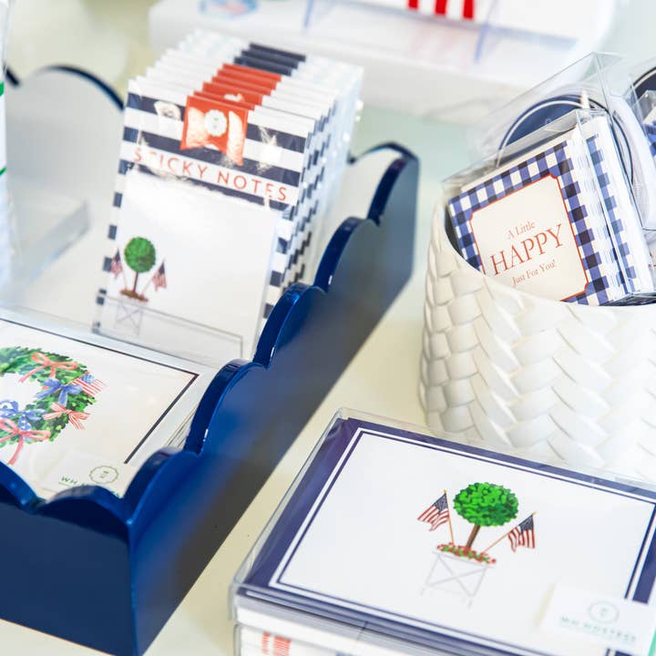 WH Hostess Social Stationery - Vendita all'ingrosso Set di cartoleria/cancelleria - Set di 10 biglietti piegati in stock | Topiaria patriottica1